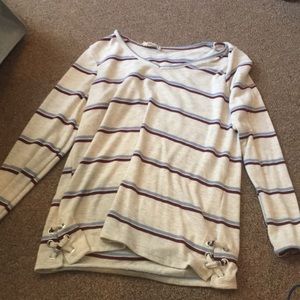 Maroon and light blue sweater